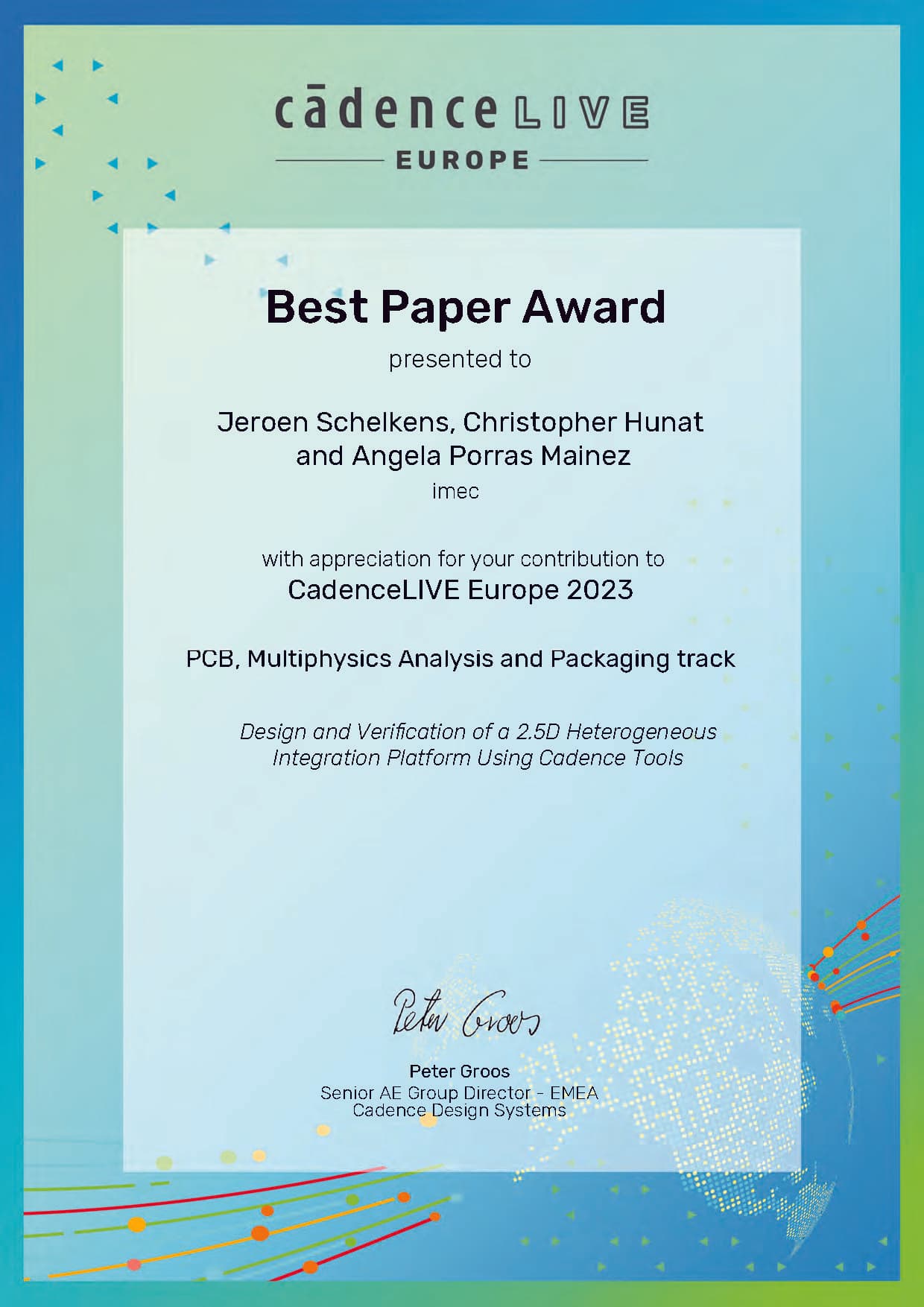 PCB Best Paper Award 2023